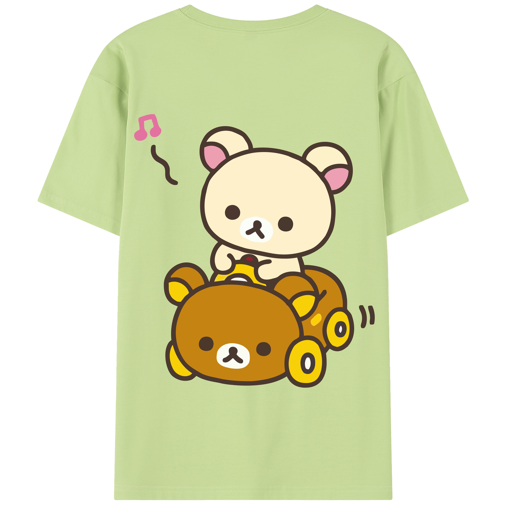 （画像用） リラックマ リラックマ キイロイトリ Rilakkuma Korilakkuma Kiiroitori 綿100％半袖Tシャツ（背面プリント）